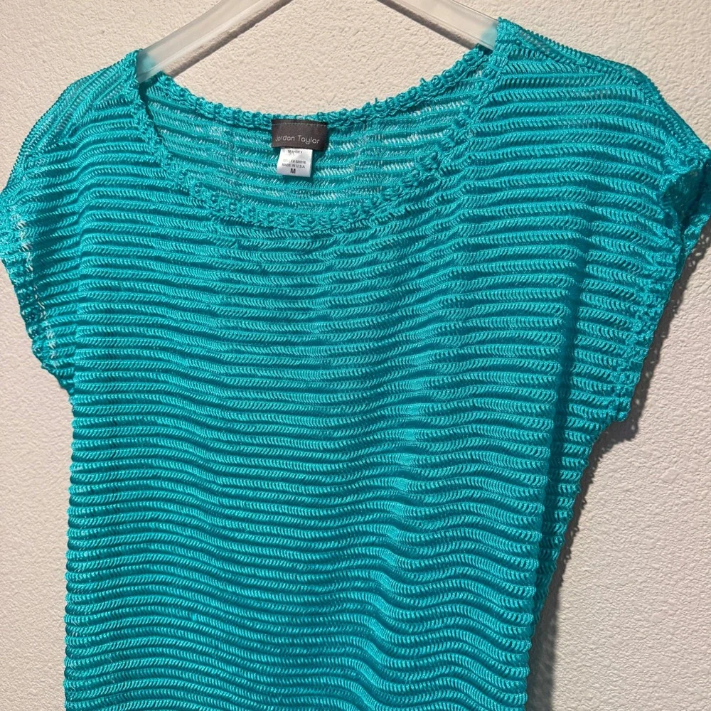Jordan Taylor Womens Turquoise Blue Mesh Textured Ruched Swim Cover Up Dress‎
